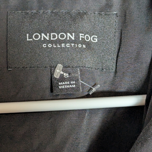London Fog Hooded Trench Coat, Black, Size Small - Picture 2 of 11